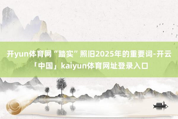 开yun体育网“踏实”照旧2025年的重要词-开云「中国」kaiyun体育网址登录入口