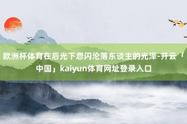欧洲杯体育在后光下忽闪沦落东谈主的光泽-开云「中国」kaiyun体育网址登录入口